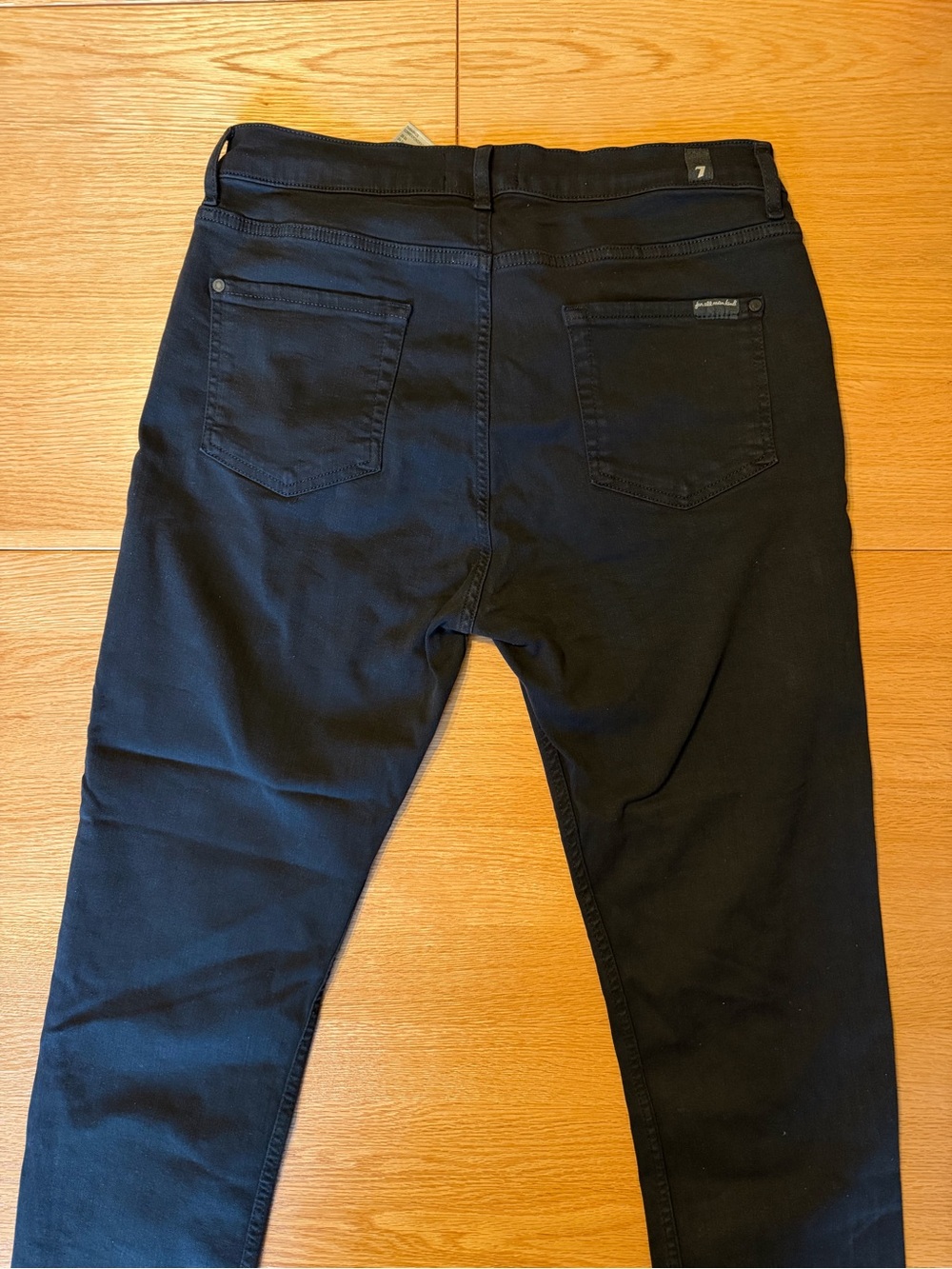 7 For All Mankind Men's Slimmy Tapered Stretch Jeans Black 33! - Picture 6 of 10
